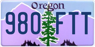 OR license plate 980FTT