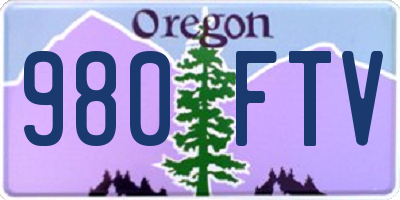 OR license plate 980FTV