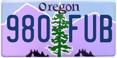 OR license plate 980FUB