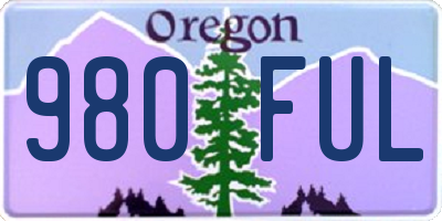 OR license plate 980FUL