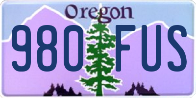 OR license plate 980FUS