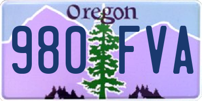 OR license plate 980FVA