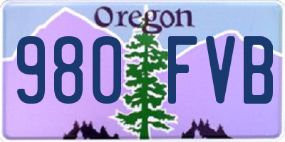 OR license plate 980FVB