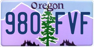 OR license plate 980FVF