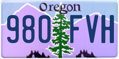 OR license plate 980FVH