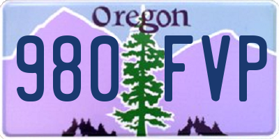 OR license plate 980FVP