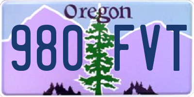 OR license plate 980FVT