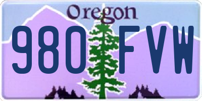 OR license plate 980FVW