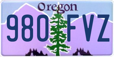 OR license plate 980FVZ