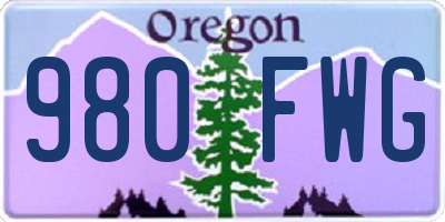 OR license plate 980FWG