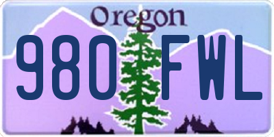 OR license plate 980FWL