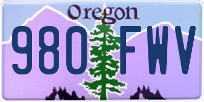 OR license plate 980FWV