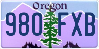 OR license plate 980FXB