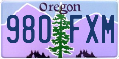 OR license plate 980FXM