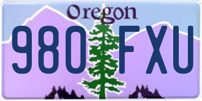 OR license plate 980FXU