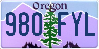 OR license plate 980FYL
