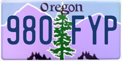 OR license plate 980FYP