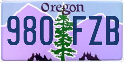 OR license plate 980FZB