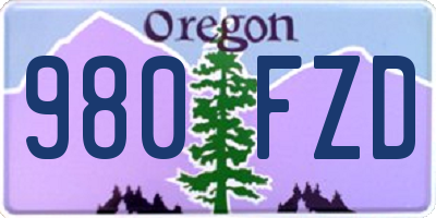 OR license plate 980FZD