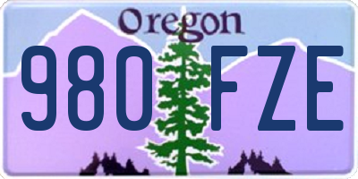 OR license plate 980FZE