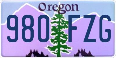 OR license plate 980FZG