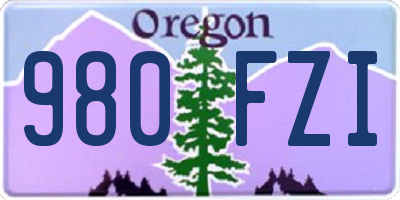 OR license plate 980FZI