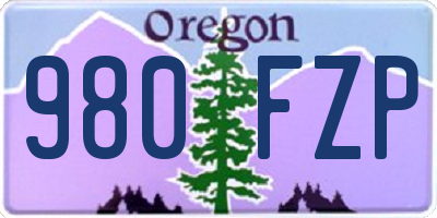 OR license plate 980FZP