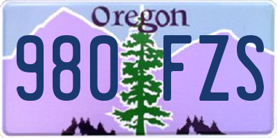 OR license plate 980FZS