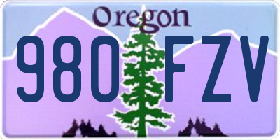 OR license plate 980FZV