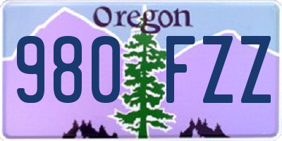 OR license plate 980FZZ