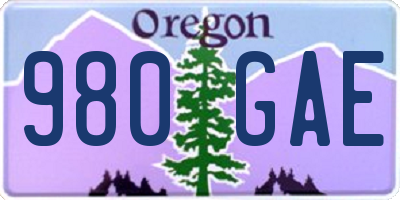 OR license plate 980GAE