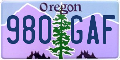 OR license plate 980GAF