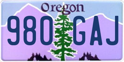 OR license plate 980GAJ