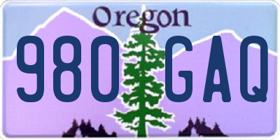 OR license plate 980GAQ