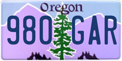 OR license plate 980GAR