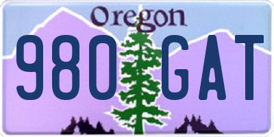 OR license plate 980GAT