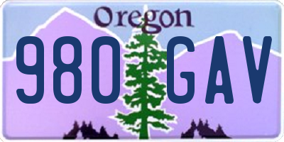 OR license plate 980GAV