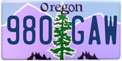 OR license plate 980GAW
