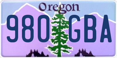 OR license plate 980GBA