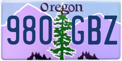 OR license plate 980GBZ