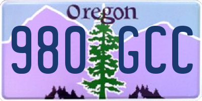 OR license plate 980GCC