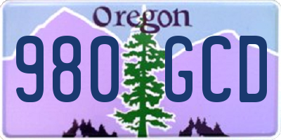 OR license plate 980GCD