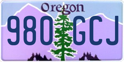 OR license plate 980GCJ