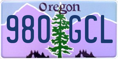 OR license plate 980GCL