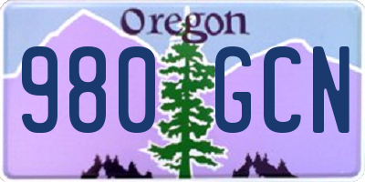 OR license plate 980GCN