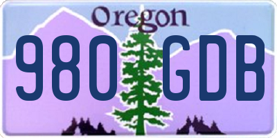 OR license plate 980GDB