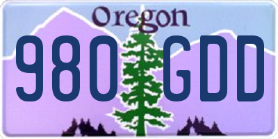 OR license plate 980GDD