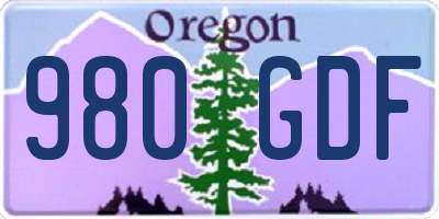 OR license plate 980GDF