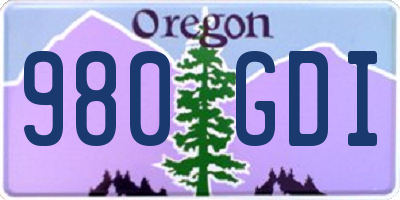 OR license plate 980GDI