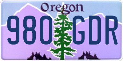OR license plate 980GDR